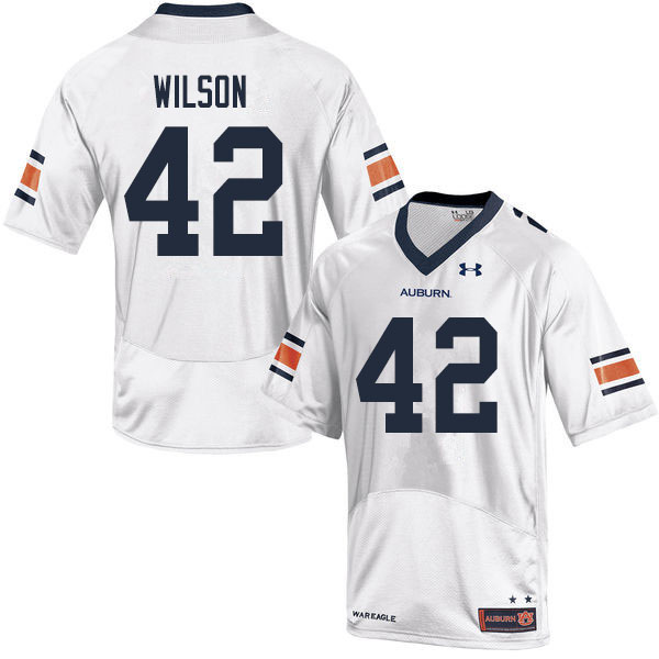 Men #42 Jay Jay Wilson Auburn Tigers College Football Jerseys Sale-White